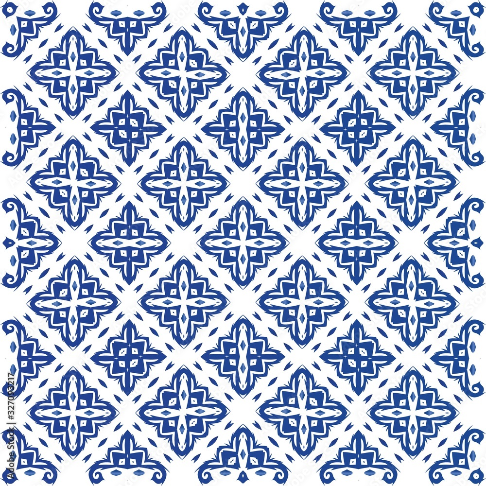 Portuguese ornamental azulejo ceramic.