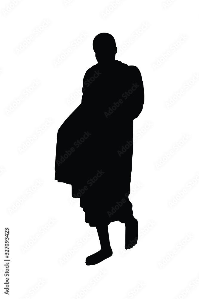 Buddhist monk silhouette vector Buddhist monk silhouette vector