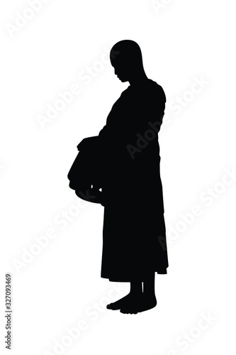 Buddhist monk silhouette vector