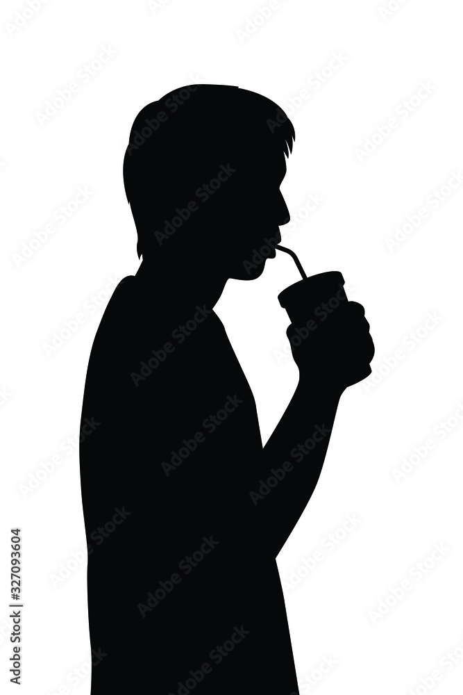 Drinking man silhouette vector