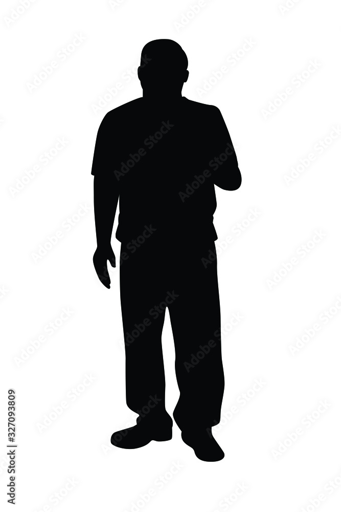 Standing man silhouette vector 