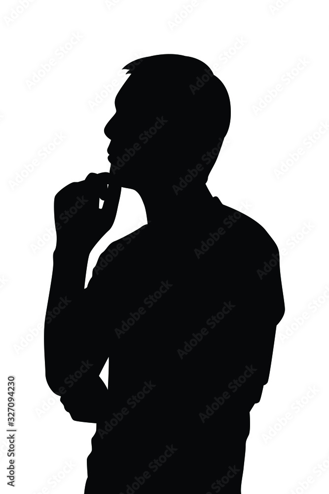 Thinking man silhouette vector