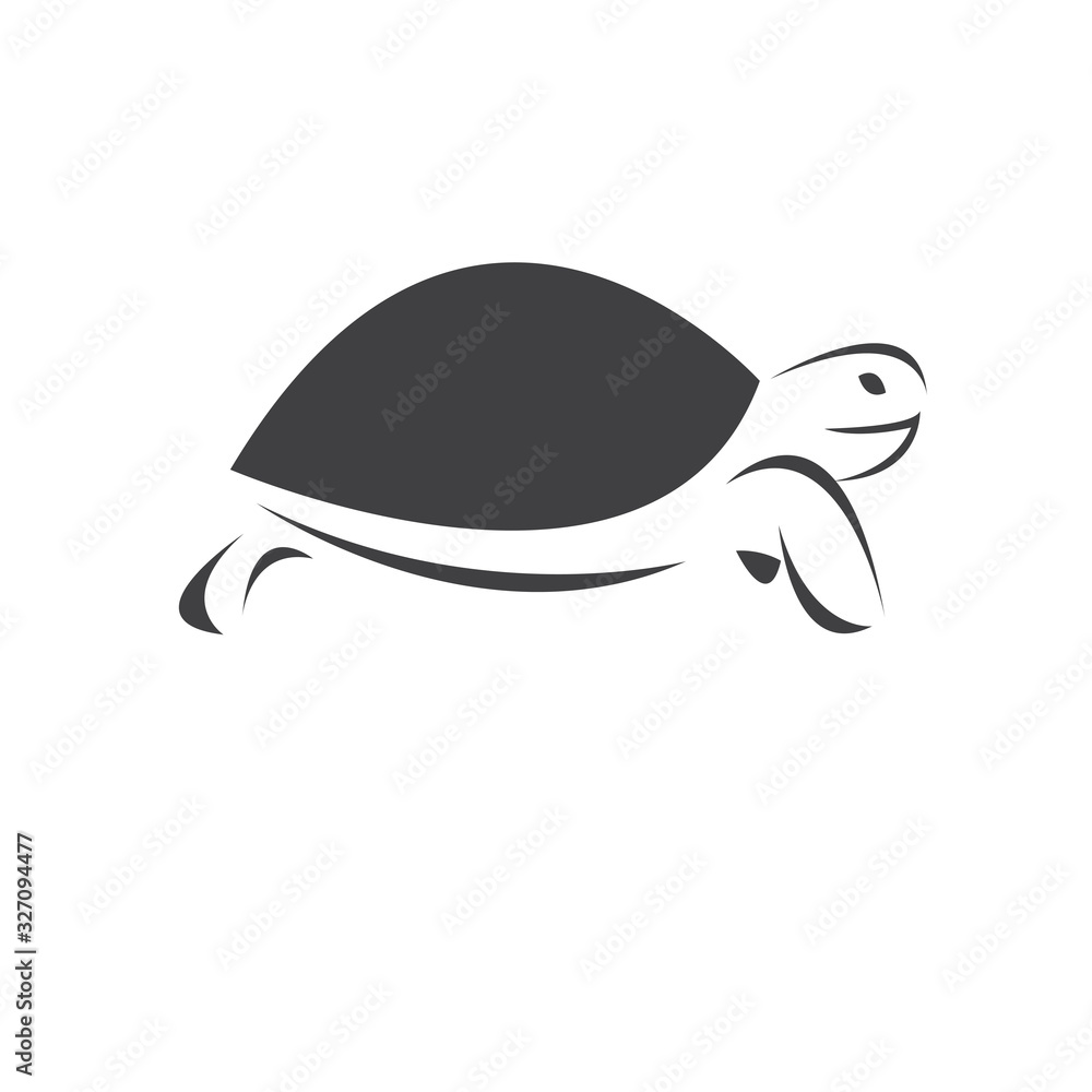 Vector of turtle Black design on a white background. Reptile. Animals ...