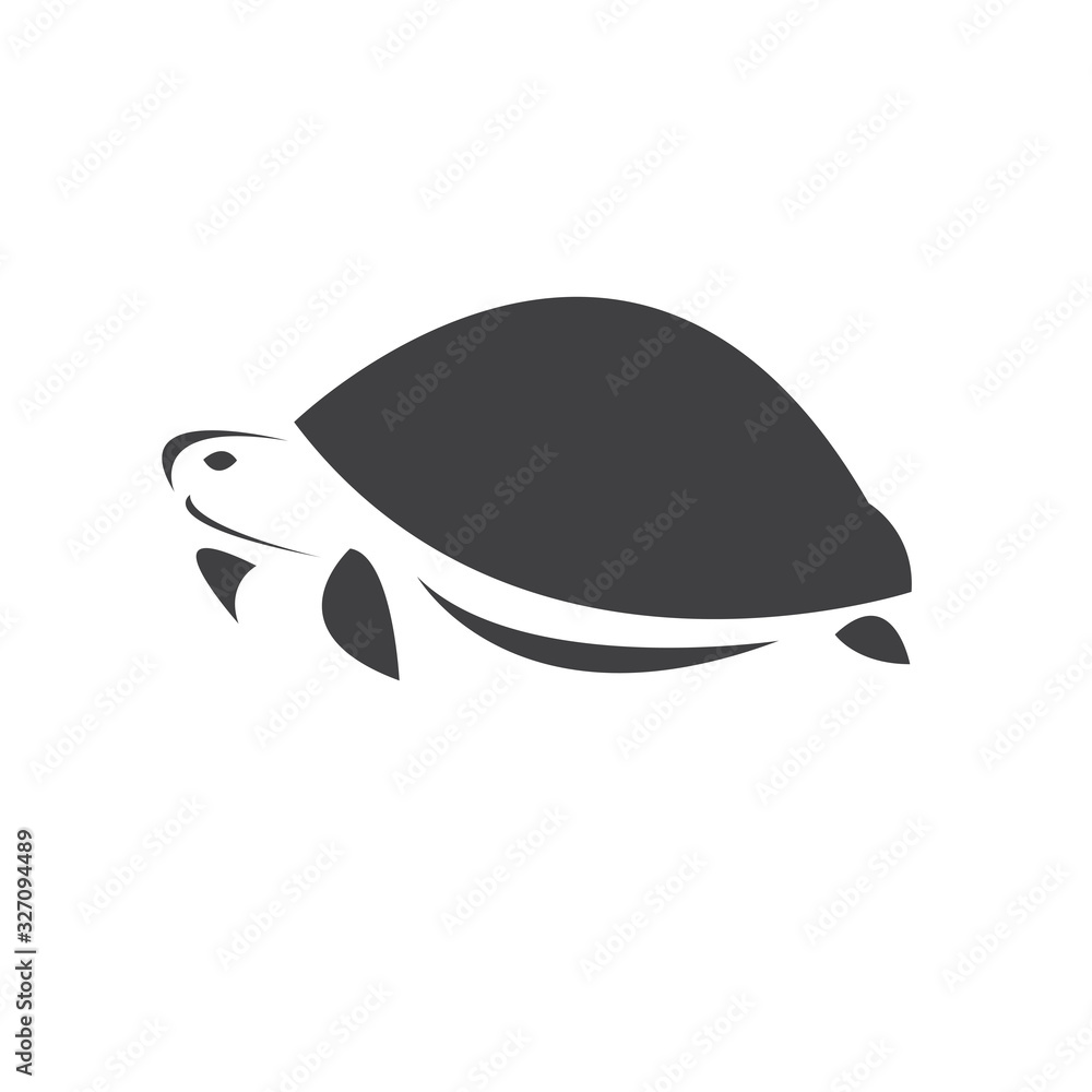 Vector of turtle Black design on a white background. Reptile. Animals ...