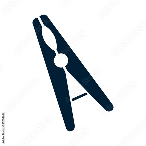 clothespin silhouette style icon vector design