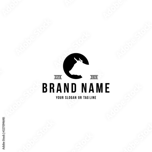 buffalo head design logo vector