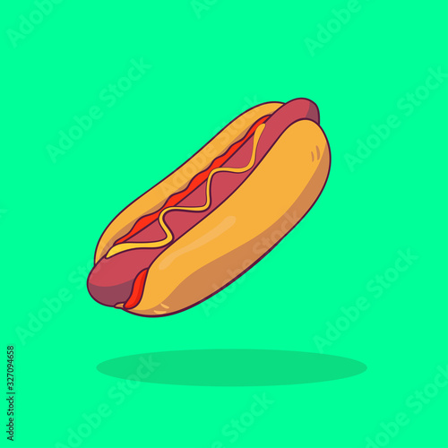 Fast food hotdog illustration concept