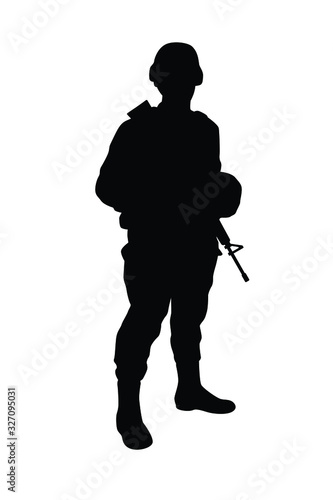 Soldier silhouette vector, Parachuting airborn