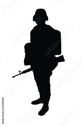 Soldier silhouette vector, Parachuting airborn
