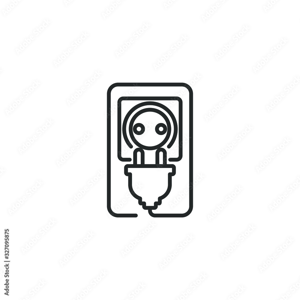 Electric socket with a plug icon template color editable. Electric socket with a plug symbol vector sign isolated on white background illustration for graphic and web design. Electric socket with a plug icon template color editable. Electric socket with a plug symbol vector sign isolated on white background illustration for graphic and web design.