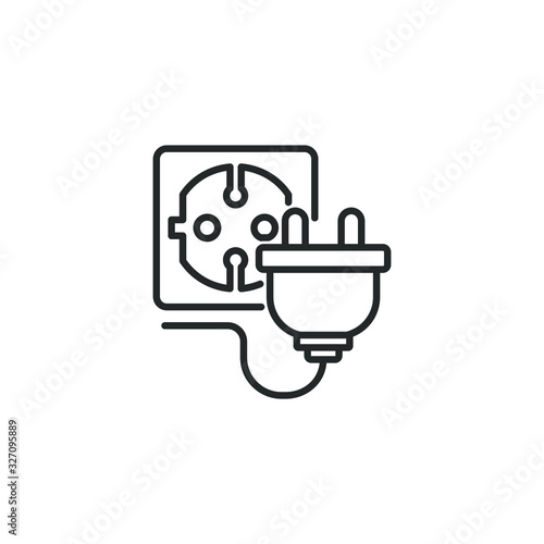 Electric socket with a plug icon template color editable. Electric socket with a plug symbol vector sign isolated on white background illustration for graphic and web design.