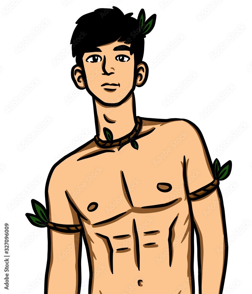 Fototapeta premium cartoon sexy man on white background