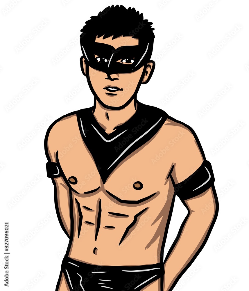 Fototapeta premium cartoon sexy man on white background