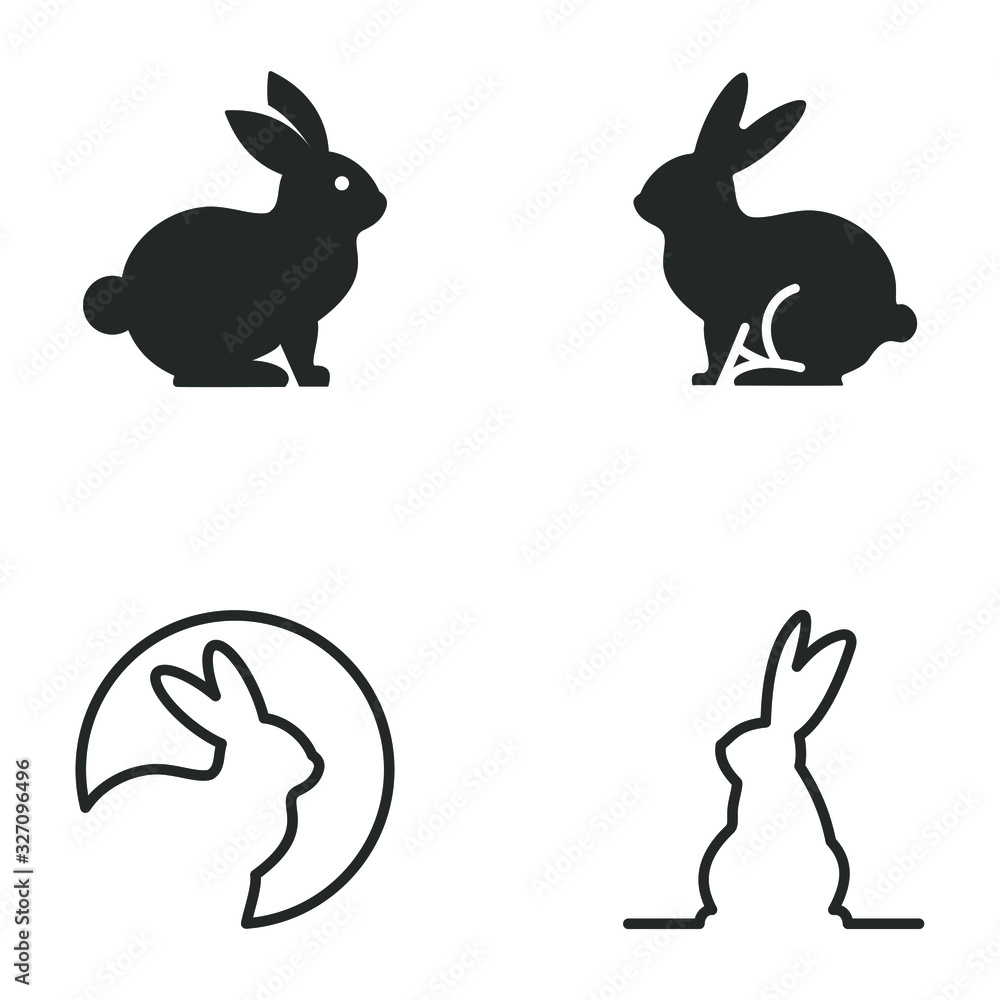 Obraz premium bunny icon template color editable. bunny symbol vector sign isolated on white background illustration for graphic and web design.