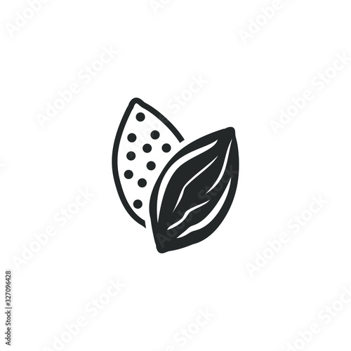 Almond icon template color editable. Almond symbol vector sign isolated on white background illustration for graphic and web design.