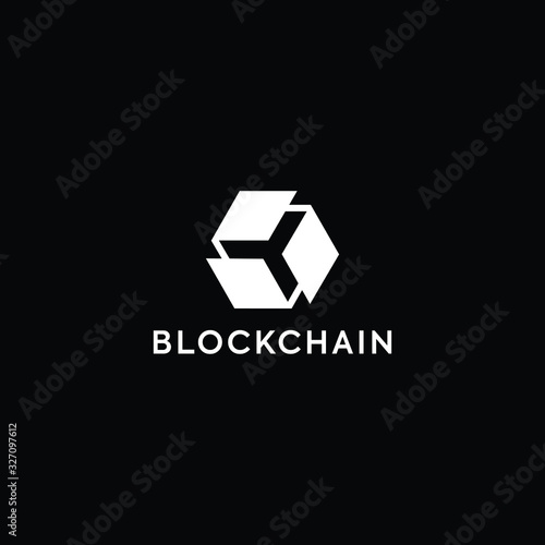 Blockchain Logo Template. Technology Vector Design. Cryptocurrency Illustration