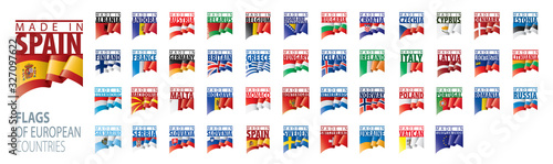 Set of flags of Europe. Vector illustration