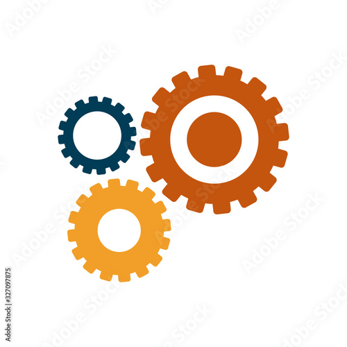 Isolated metal gears flat style icon vector design