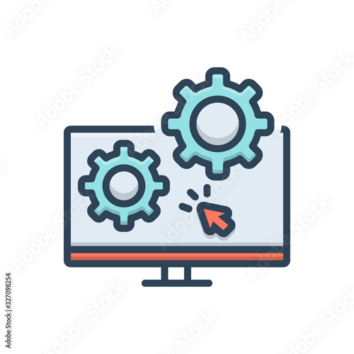 Color illustration icon for coincidence 
