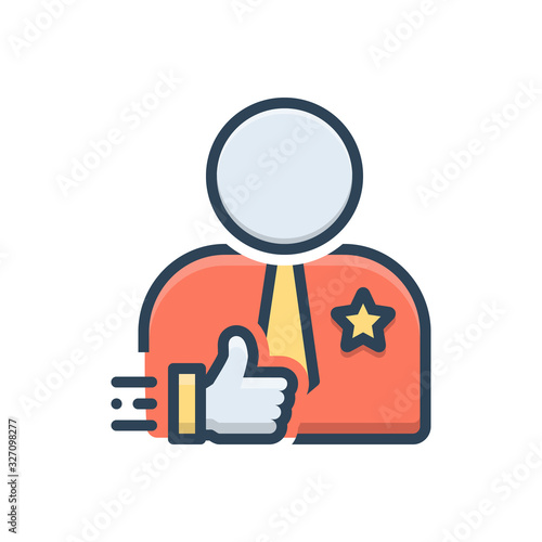 Color illustration icon for credible reliable 