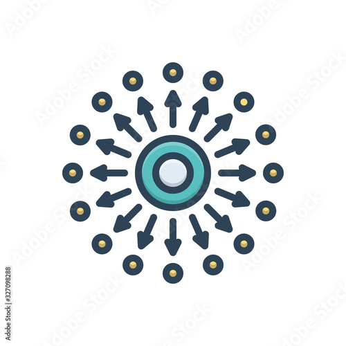 Color illustration icon for diffusion spreading 