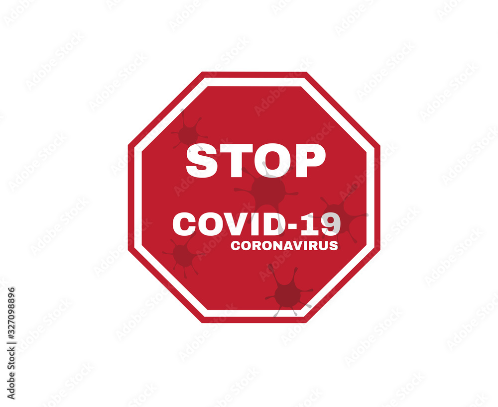 Virus stained on the red stop signs with message STOP coronavirus or covid-19 virus outbreak, Virus infectious protection concept, sign symbol background, vector illustration. Virus stained on the red stop signs with message STOP coronavirus or covid-19 virus outbreak, Virus infectious protection concept, sign symbol background, vector illustration.