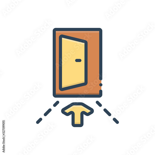 Color illustration icon for input penetration 