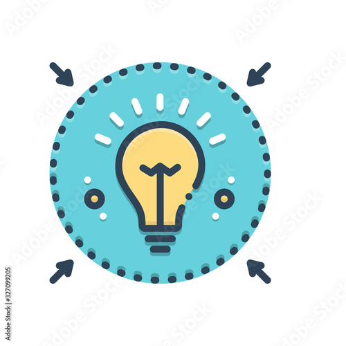 Color illustration icon for denote  