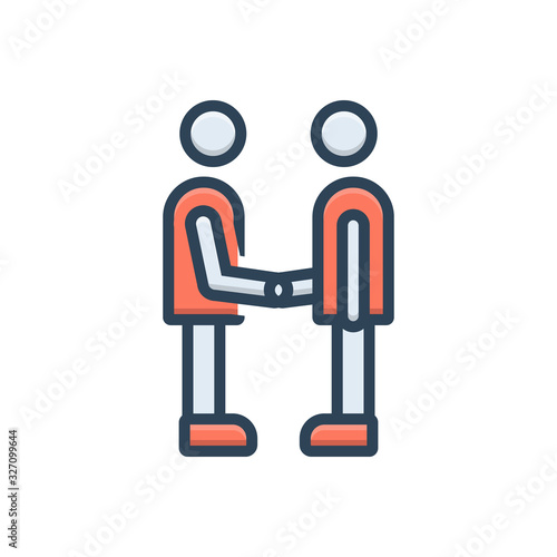 Color illustration icon for partner fellow 