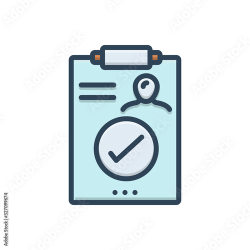 Color illustration icon for result outcome 