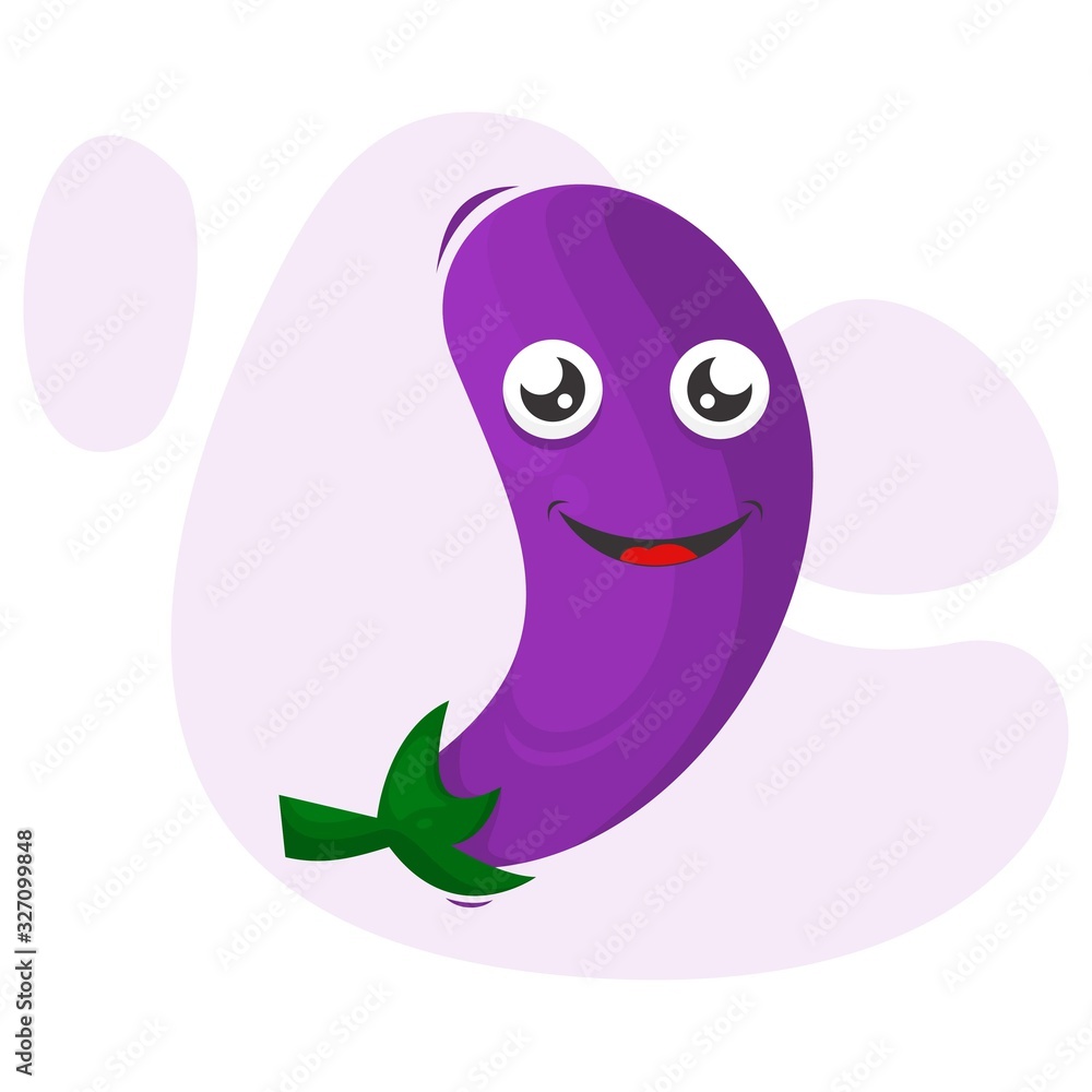 Fototapeta premium adorable eggplant mascot cartoon vector