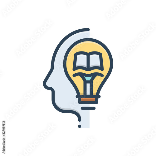 Color illustration icon for knowledge 