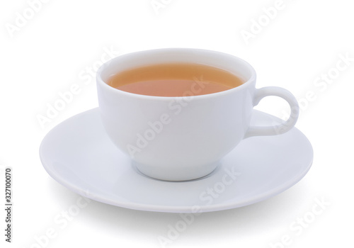 Ginger tea isolated on white background.