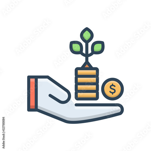 Color illustration icon for benefit advantage 