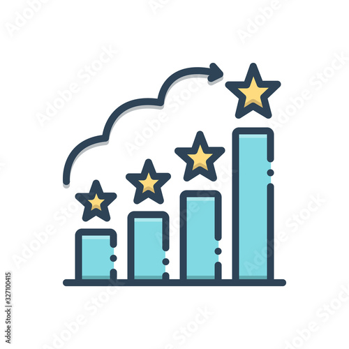 Color illustration icon for ranks  rating  