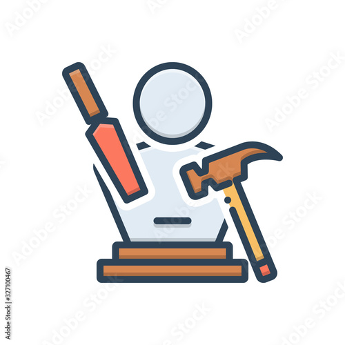 Color illustration icon for sculpting art