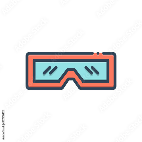 Color illustration icon for stereograph 