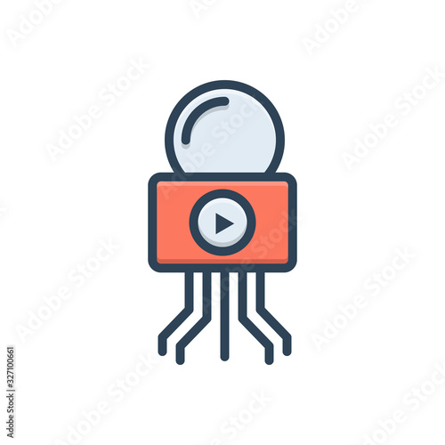 Color illustration icon for media news 