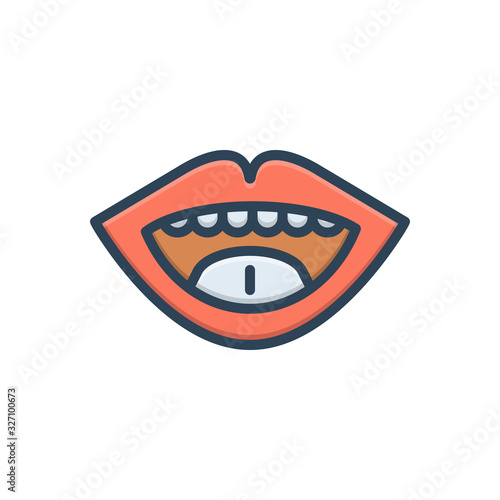Color illustration icon for mouth  face  