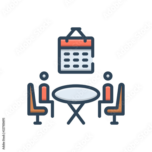 Color illustration icon for   planning 