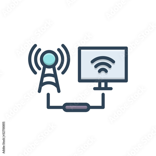 Color illustration icon for connected