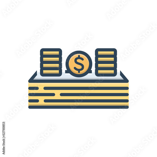 Color illustration icon for income revenue
