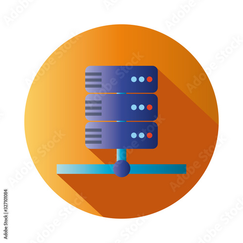 Isolated web hosting block gradient style icon vector design
