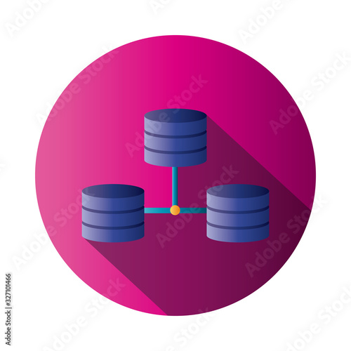 Isolated web hosting block gradient style icon vector design