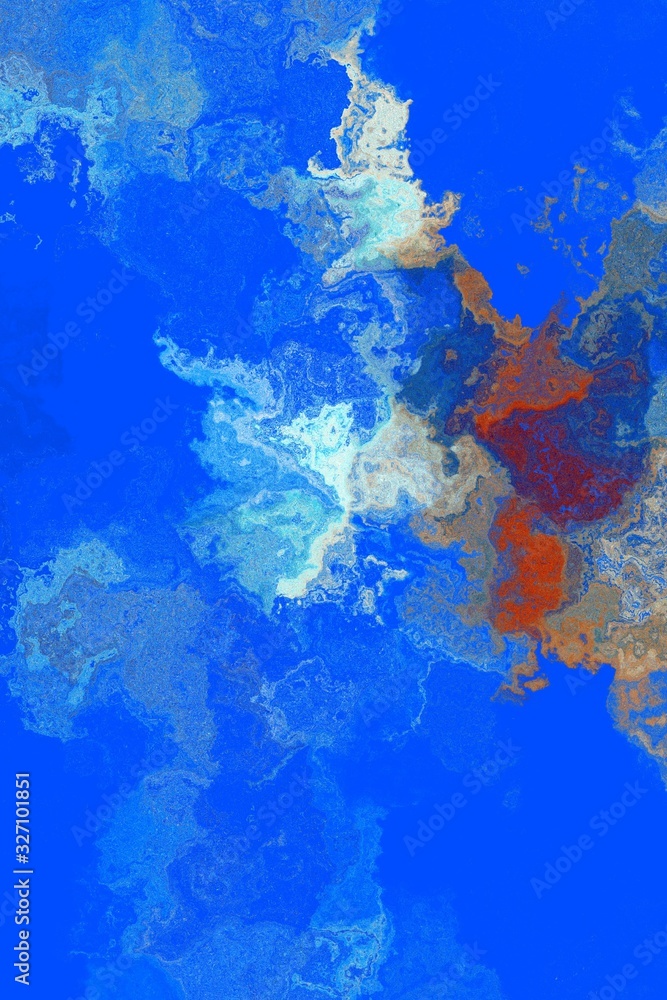 Fototapeta premium Textured and artistic painting colorful wavy lines background.