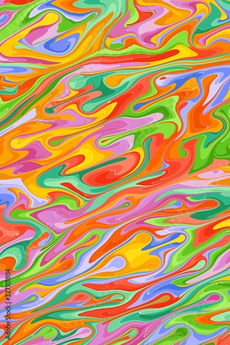 Abstract stylish colorful waves background. Artistic painting wavy lines background with vibrant colors.