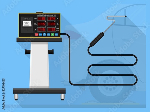 Emission car air gases smog fuel fume mot co co2 obd auto dyno shop tool fast tune truck meter probe smoke sensor check motor pipe diesel power petrol legal racing control engine waste transport