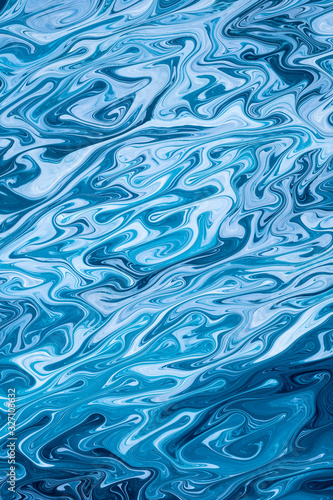 Abstract blue colored waves background. Smoke and wavy lines background.