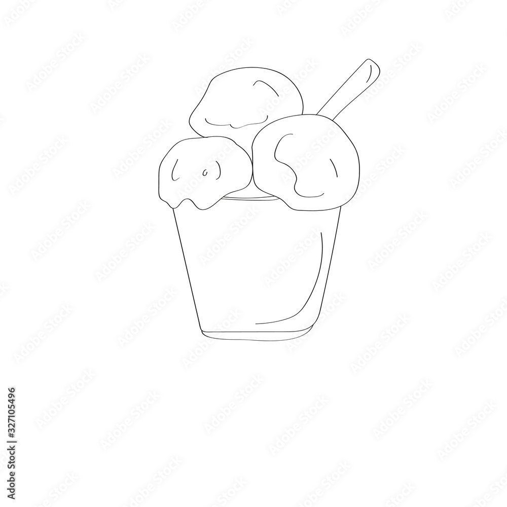 vector simple ice cream ice cream and food coloring page vector simple ice cream ice cream and food coloring page