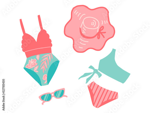 cute pink color swimwear set